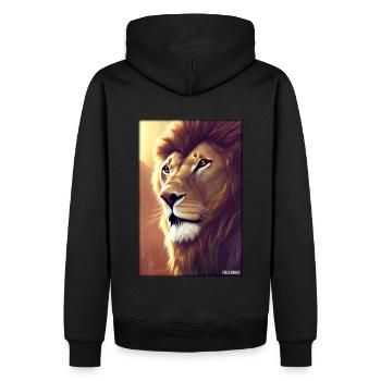 Lion Big Cat Animal sauvage Tête de lion Lion’s Mane Animal - Sweat à capuche Premium bio Homme - noir - Dos - Nico (187cm)