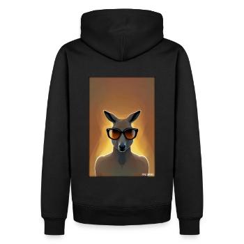 Känguru Sonnenbrille Zoo Tiere Natur Wildtier Zoo - Männer Premium Bio Hoodie - Schwarz - Hinten - Nico (187cm)