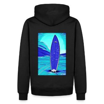 Surfer Surfbrett Wassersport Sommer Sonne Strand - Männer Premium Bio Hoodie - Schwarz - Hinten - Nico (187cm)