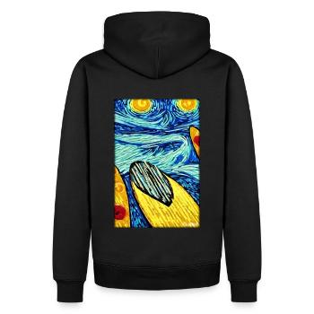 Surfer Surfbrett Wassersport Sommer Sonne Strand - Männer Premium Bio Hoodie - Schwarz - Hinten - Nico (187cm)