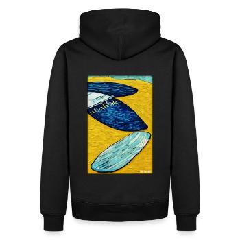 Surfer Surfbrett Wassersport Sommer Sonne Strand - Männer Premium Bio Hoodie - Schwarz - Hinten - Nico (187cm)