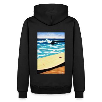 Surfer Surfbrett Wassersport Sommer Sonne Strand - Männer Premium Bio Hoodie - Schwarz - Hinten - Nico (187cm)