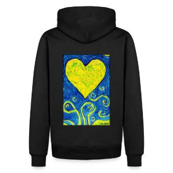 Liebe Herz Valentinstag Liebespaar Romantisch - Männer Premium Bio Hoodie - Schwarz - Hinten - Nico (187cm)