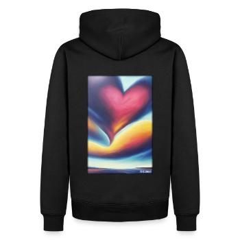 Liebe Herz Valentinstag Liebespaar Romantisch - Männer Premium Bio Hoodie - Schwarz - Hinten - Nico (187cm)