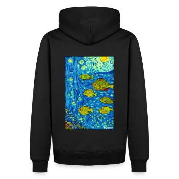 Vie marine Monde sous-marin Poissons Mer Lac animal - Sweat à capuche Premium bio Homme - noir - Dos - Nico (187cm)