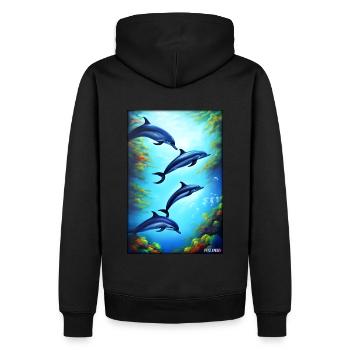 Vie marine Monde sous-marin Poissons Mer Lac animal - Sweat à capuche Premium bio Homme - noir - Dos - Nico (187cm)