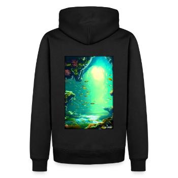 Vie marine Monde sous-marin Poissons Mer Lac animal - Sweat à capuche Premium bio Homme - noir - Dos - Nico (187cm)