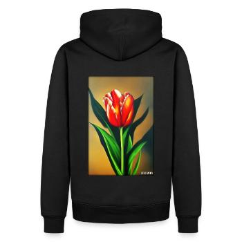 Tulip Lily Family Flower Spring Meadow Green - Sweat à capuche Premium bio Homme - noir - Dos - Nico (187cm)