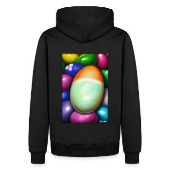 Osterei Ostern Osterfest Bunte Eier Feiertag - Männer Premium Bio Hoodie - Schwarz - Hinten - Nico (187cm)