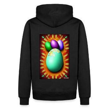 Osterei Ostern Osterfest Bunte Eier Feiertag - Männer Premium Bio Hoodie - Schwarz - Hinten - Nico (187cm)