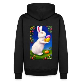 Rabbit Easter Easter Pet Easter Holiday - Men’s Premium Organic Hoodie - black - Back - Nico (187cm)