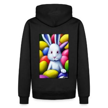 Rabbit Easter Easter Pet Easter Holiday - Men’s Premium Organic Hoodie - black - Back - Nico (187cm)