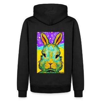 Rabbit Easter Easter Pet Easter Holiday - Men’s Premium Organic Hoodie - black - Back - Nico (187cm)