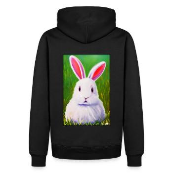 Rabbit Easter Easter Pet Easter Holiday - Men’s Premium Organic Hoodie - black - Back - Nico (187cm)