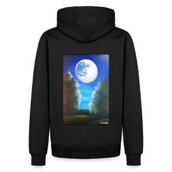 Moon Night Evening Nature Rest Moonlight Full Moon - Men’s Premium Organic Hoodie - black - Back - Nico (187cm)