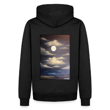 Moon Night Evening Nature Rest Moonlight Full Moon - Men’s Premium Organic Hoodie - black - Back - Nico (187cm)
