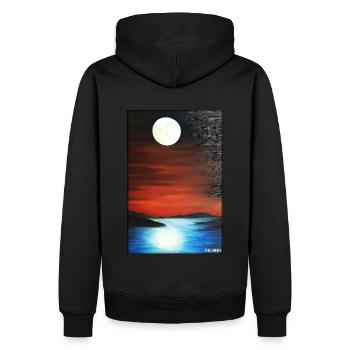 Moon Night Evening Nature Rest Moonlight Full Moon - Men’s Premium Organic Hoodie - black - Back - Nico (187cm)