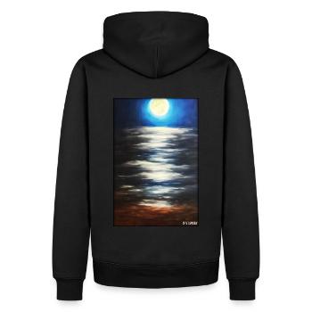 Moon Night Evening Nature Rest Moonlight Full Moon - Men’s Premium Organic Hoodie - black - Back - Nico (187cm)