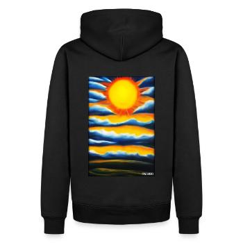 Soleil Eté Nature Vacances Soleil Soleil - Sweat à capuche Premium bio Homme - noir - Dos - Nico (187cm)