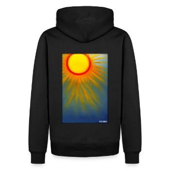 Sonne Sommer Natur Urlaub Sonnenschein Sonnenlicht - Männer Premium Bio Hoodie - Schwarz - Hinten - Nico (187cm)