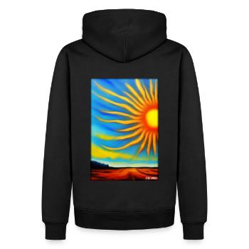 Soleil Eté Nature Vacances Soleil Soleil - Sweat à capuche Premium bio Homme - noir - Dos - Nico (187cm)
