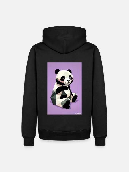 Panda Polygon Wild Panda Bear Wild Zoo Animal - Men’s Premium Organic Hoodie - black