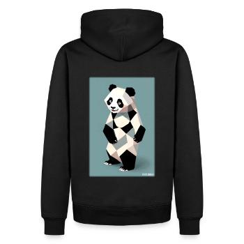 Panda Polygon Wild Pandabär Wildnis Zoo Tier - Männer Premium Bio Hoodie - Schwarz - Hinten - Nico (187cm)