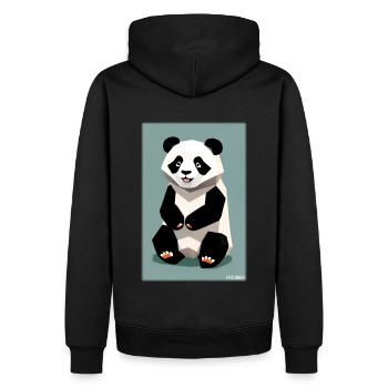 Panda Polygon Wild Pandabär Wildnis Zoo Tier - Männer Premium Bio Hoodie - Schwarz - Hinten - Nico (187cm)