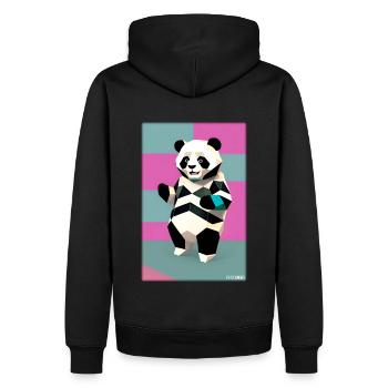 Panda Polygon Wild Pandabär Wildnis Zoo Tier - Männer Premium Bio Hoodie - Schwarz - Hinten - Nico (187cm)