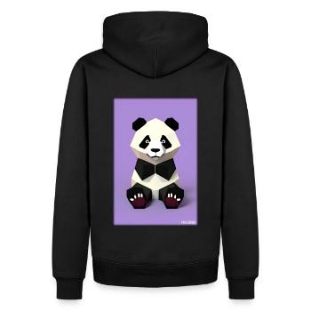 Panda Polygon Wild Pandabär Wildnis Zoo Tier - Männer Premium Bio Hoodie - Schwarz - Hinten - Nico (187cm)