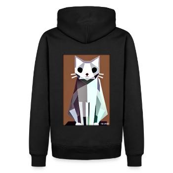 Cat Cat Polygon Animal House Tiger Pet - Men’s Premium Organic Hoodie - black - Back - Nico (187cm)
