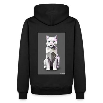 Katze Kater Polygon Tier Stubentiger Haustier - Männer Premium Bio Hoodie - Schwarz - Hinten - Nico (187cm)