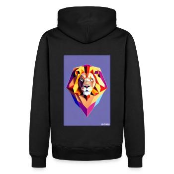 Leo Polygon Arc-en-ciel coloré sauvage Faune sauvage - Sweat à capuche Premium bio Homme - noir - Dos - Nico (187cm)