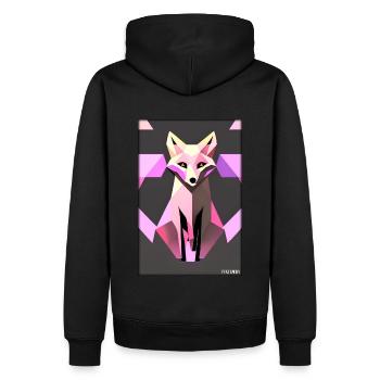 Fuchs Polygon Waldbewohner Waldtier Wildnis Tier - Männer Premium Bio Hoodie - Schwarz - Hinten - Nico (187cm)