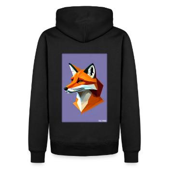 Fuchs Polygon Waldbewohner Waldtier Wildnis Tier - Männer Premium Bio Hoodie - Schwarz - Hinten - Nico (187cm)