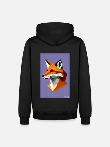 Fox Polygon Forest Dwellers Forest Animal Wilderness Animal - Men’s Premium Organic Hoodie - black