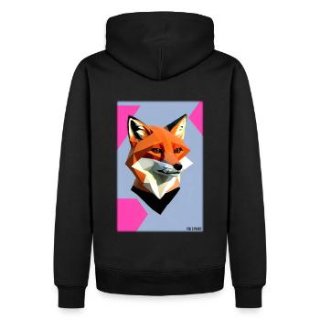Fuchs Polygon Waldbewohner Waldtier Wildnis Tier - Männer Premium Bio Hoodie - Schwarz - Hinten - Nico (187cm)