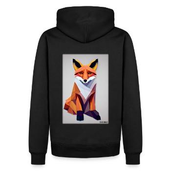 Fuchs Polygon Waldbewohner Waldtier Wildnis Tier - Männer Premium Bio Hoodie - Schwarz - Hinten - Nico (187cm)