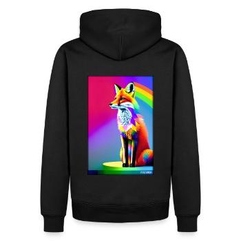 Fuchs Polygon Waldbewohner Waldtier Wildnis Tier - Männer Premium Bio Hoodie - Schwarz - Hinten - Nico (187cm)