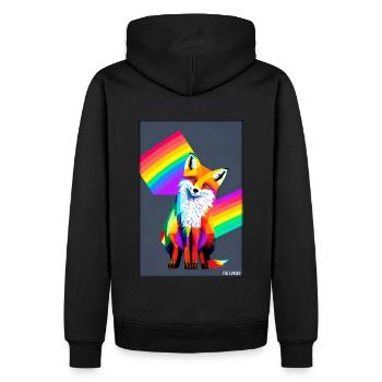 Fuchs Polygon Waldbewohner Waldtier Wildnis Tier - Männer Premium Bio Hoodie - Schwarz - Hinten - Nico (187cm)