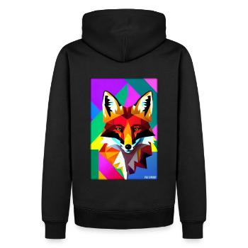 Fuchs Polygon Waldbewohner Waldtier Wildnis Tier - Männer Premium Bio Hoodie - Schwarz - Hinten - Nico (187cm)