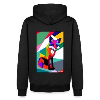 Fuchs Polygon Waldbewohner Waldtier Wildnis Tier - Männer Premium Bio Hoodie - Schwarz - Hinten - Nico (187cm)