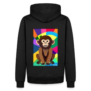 Monkey Polygon Animals Wilderness Zoo Africa Safari - Men’s Premium Organic Hoodie - black - Back - Nico (187cm)