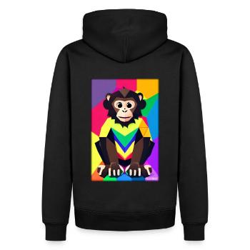 Monkey Polygon Animals Wilderness Zoo Africa Safari - Men’s Premium Organic Hoodie - black - Back - Nico (187cm)