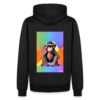 Monkey Polygon Animals Wilderness Zoo Africa Safari - Men’s Premium Organic Hoodie - black - Back - Nico (187cm)