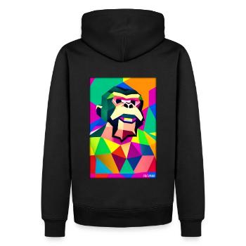 Monkey Polygon Animals Wilderness Zoo Africa Safari - Men’s Premium Organic Hoodie - black - Back - Nico (187cm)