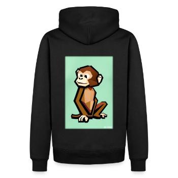 Monkey Polygon Animals Wilderness Zoo Africa Safari - Men’s Premium Organic Hoodie - black - Back - Nico (187cm)