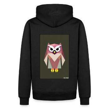 Eule Wütend Polygon Waldtier Wildnis Vogel Nacht - Männer Premium Bio Hoodie - Schwarz - Hinten - Nico (187cm)