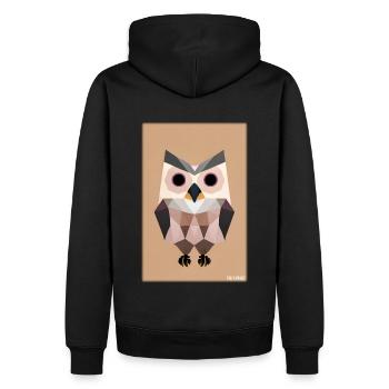 Eule Wütend Polygon Waldtier Wildnis Vogel Nacht - Männer Premium Bio Hoodie - Schwarz - Hinten - Nico (187cm)
