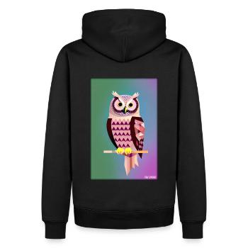Eule Wütend Polygon Waldtier Wildnis Vogel Nacht - Männer Premium Bio Hoodie - Schwarz - Hinten - Nico (187cm)